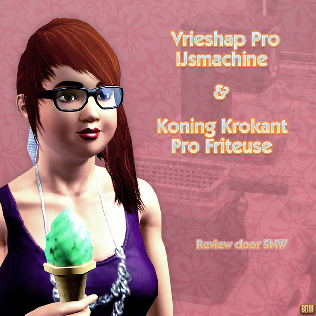 Koning Krokant Pro Friteuse en Vrieshap Pro IJsmachine (premium content voor De Sims 3)