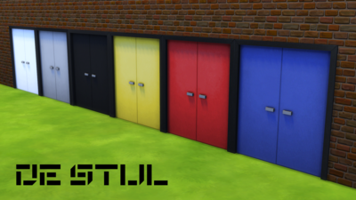 De Stijl Doors for The Sims 4