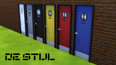 De Stijl Doors for The Sims 4