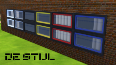 De Stijl Windows for The Sims 4