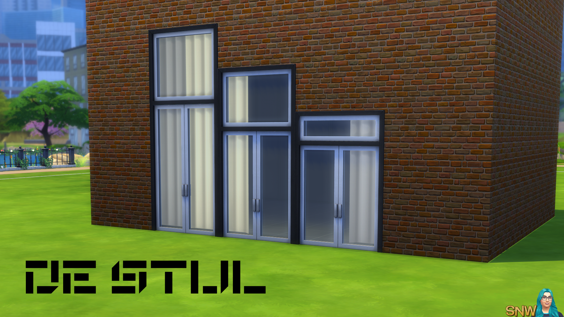 De Stijl Doors for The Sims 4