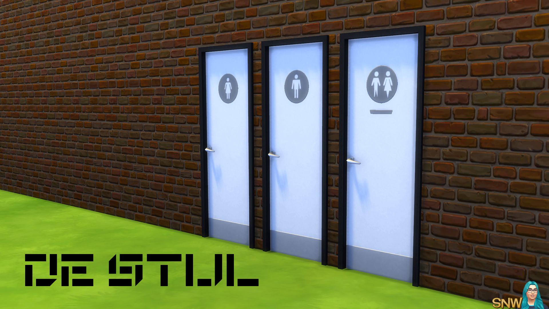 De Stijl Doors for The Sims 4