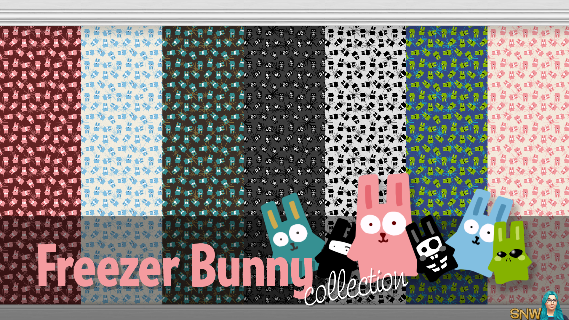 Freezer Bunny Collection: Small Bunnies/Starburst Wallpapers