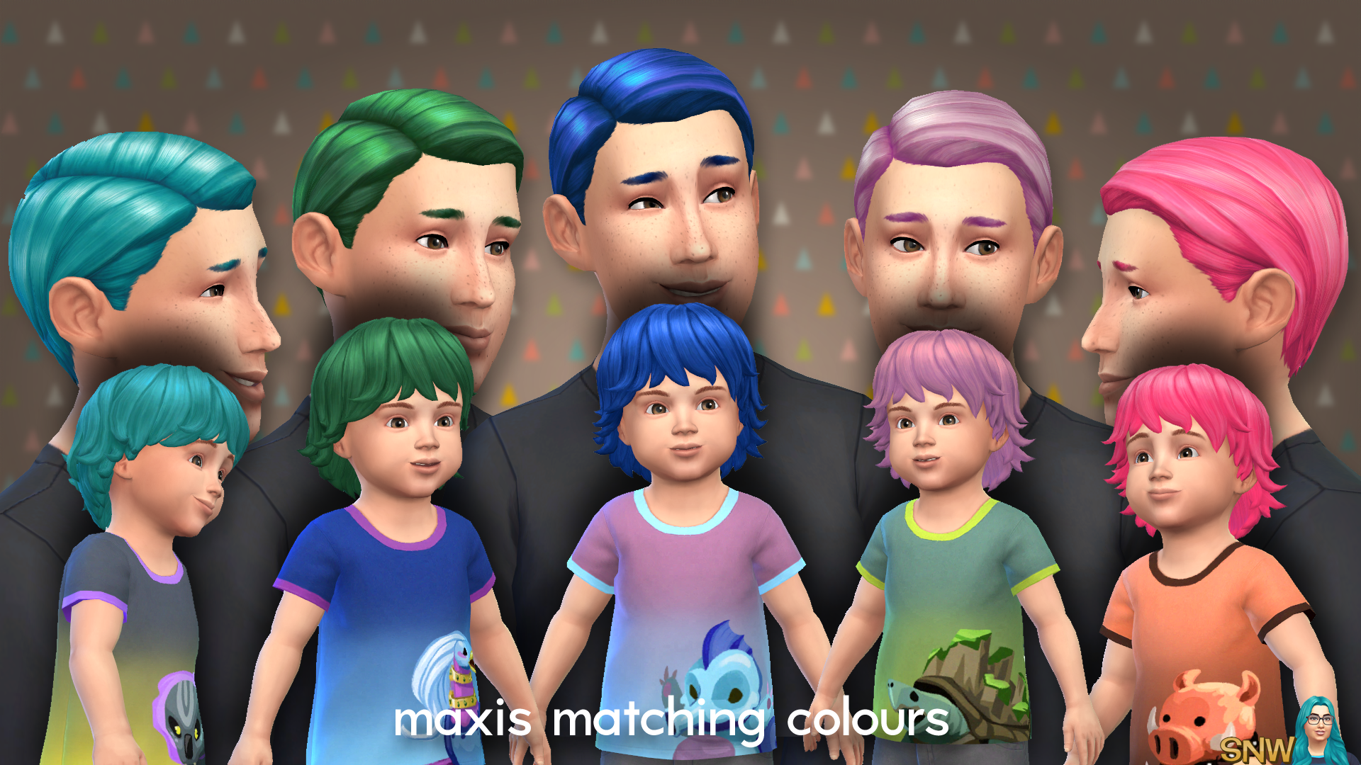 Maxis Matching Medium Wavy Hairdo for Toddlers