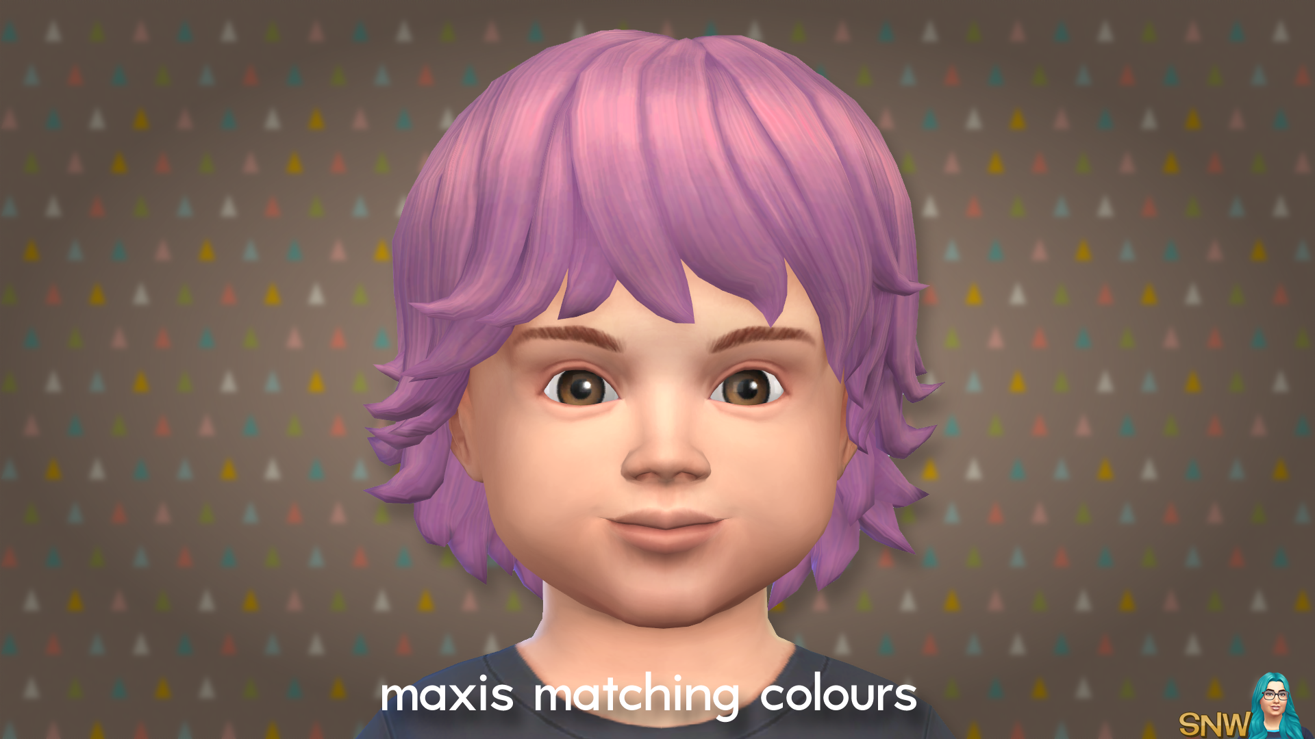 Maxis Matching Medium Wavy Hairdo for Toddlers