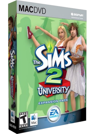 The Sims 2: University for Mac box art packshot US