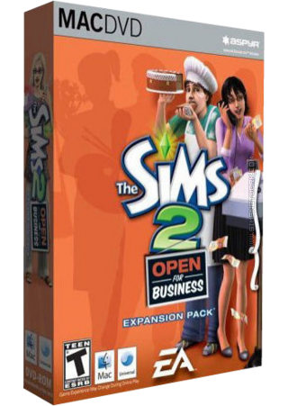 The Sims 2: Open for Business for Mac box art packshot