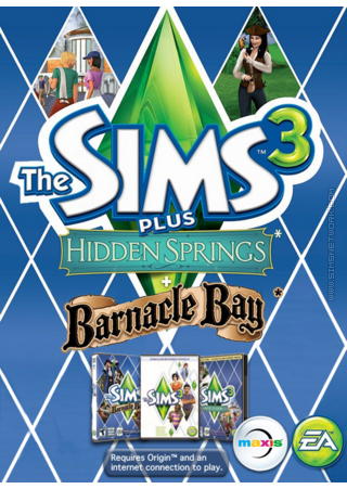 The Sims 3 Plus Hidden Springs and Barnacle Bay packshot box art