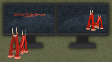 Golden Gate Bridge (dark mode) dual screen wallpaper by Rosana at SporeNetwork